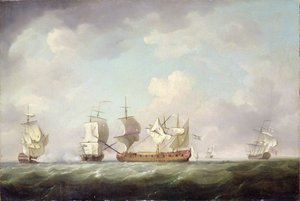 A captura do &39;Marquis d&39;Antin&39; e do &39;Louis Erasme&39;, c.1745-55